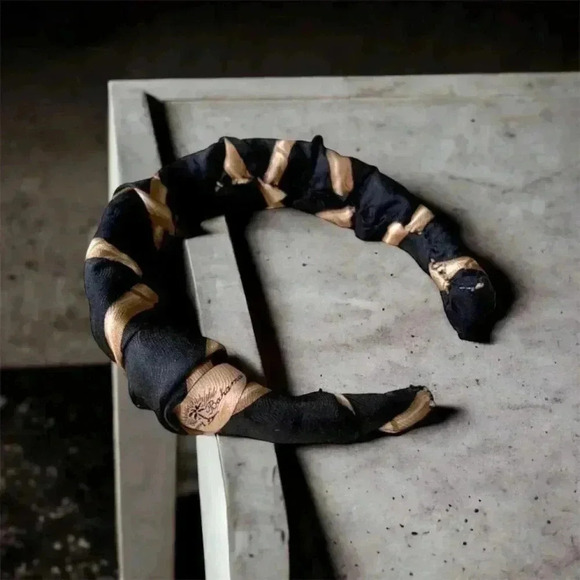 Upcycled Silk Headband Artisan Handsewn Scrunchy Crown Island Vibes Palm Tree - Picture 8 of 9